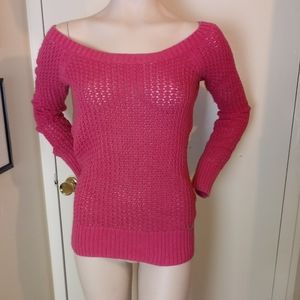 Guess Off Shoulder Open Knit Sweater sz M